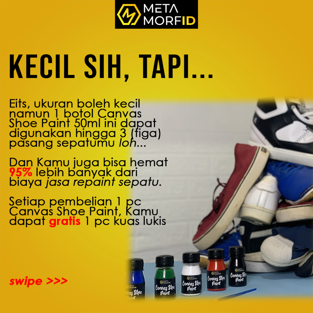 Metamorfid Shoe Paint Cat Sepatu Canvas Kanvas Dan Suede 50ml