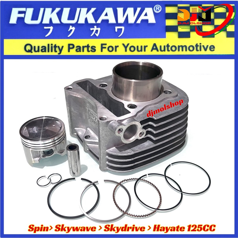 Paket Blok Seher Spin 125 Skywave Skydrive Hayate 125 Plus Piston Kit Original Fukukawa