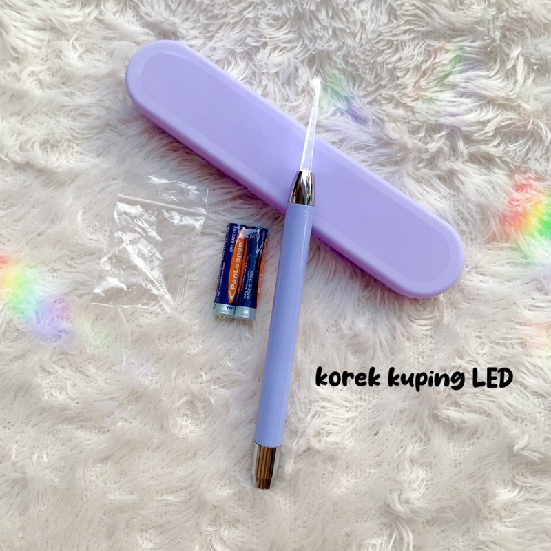 Alat pembersih telinga LED -  ear spoon wax picker - set korek kuping led