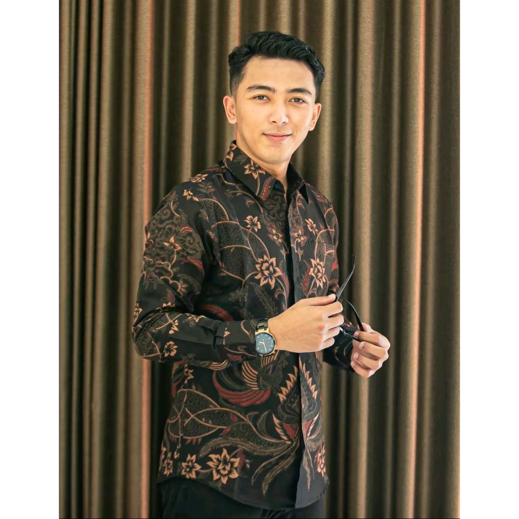 SULTAN Kemeja Batik Solo Pria Cowok Lengan Panjang Premium Furing Modern Katun Terlaris Sragenan