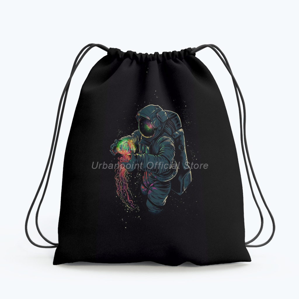 Tas Serut Nasa Astronot Space Pria Wanita Gymsack String Bag Tas Sekolah Multifungsi