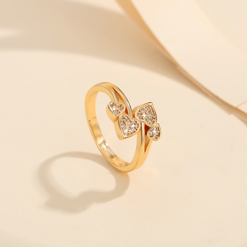 Y129 [COD✔] Cincin Terbaru Hati Berlian Titanium Cincin Tidak Luntur Gaya Korea Asesoris