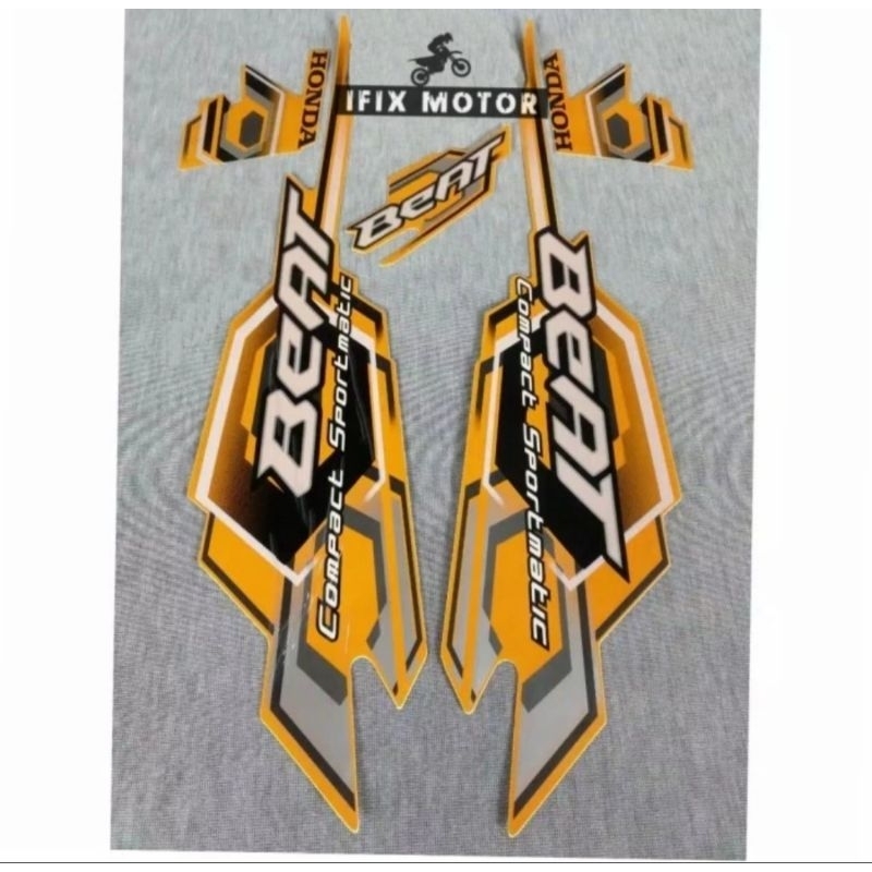 Striping Stiker Honda Beat Karbu Lama Oren 2008