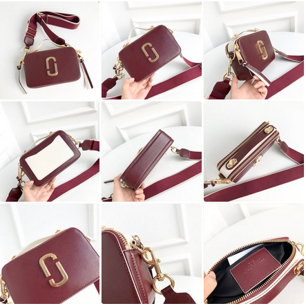 M-J 106610 9669  4664  Large Marc Jacobs Mojie 2023 Cowhide 3D Metal Logo Versatile Camera Bag Women's Bag Sure Shot Clean Shoulder Bag Crossbody Bag Handbag Camera Bag  xjb