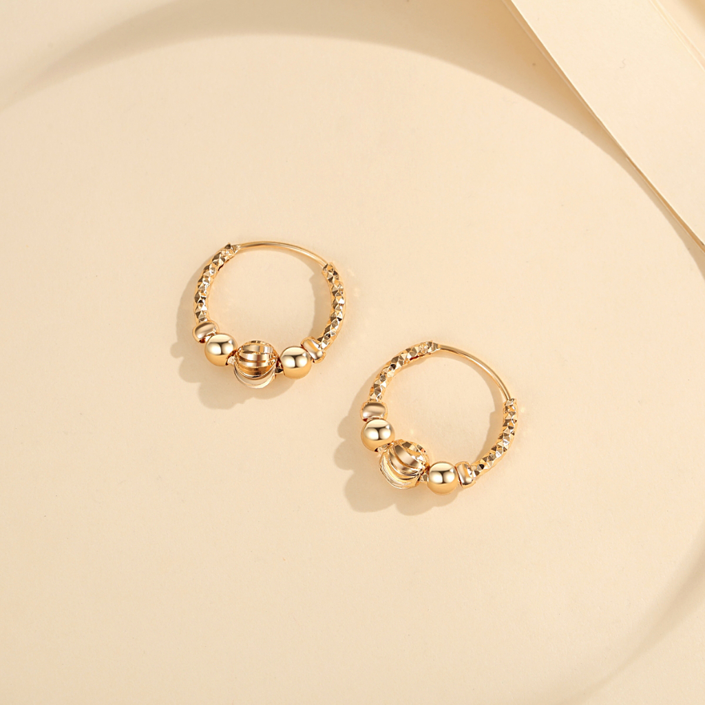 Y155 【Barang spot】Anting Tindik Wanita Korea Hoop Earrings Lapis Emas Anti Karat 18k Anting Perhiasan
