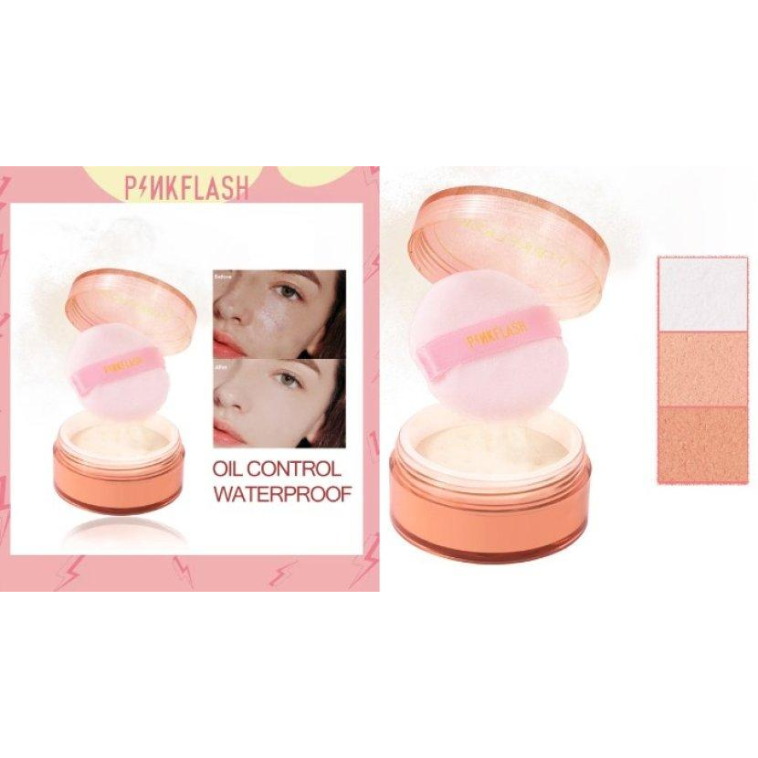 `ღ´ PHINKL `ღ´ Pinkflash bedak powder two way cake serap minyak di wajah