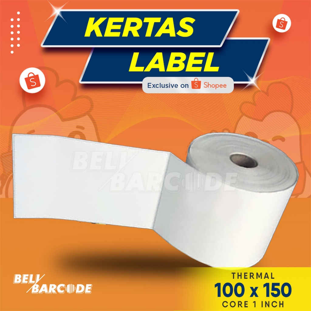 LABEL BARCODE THERMAL 100X150 - 100 X 150 @300