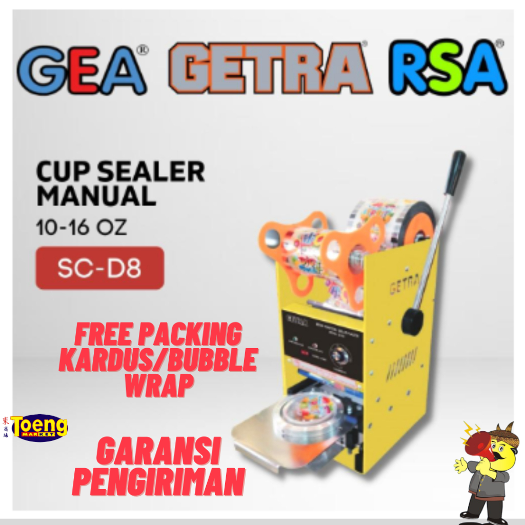 MESIN CUP SEALER MANUAL / MESIN PENYEGEL GELAS / CUP SEALER SC-D8 GETRA