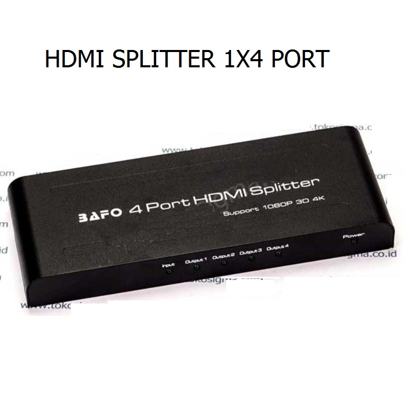 BAFO 1X4 PORT HDMI SPLITTER 4K*2K A5-0004B1