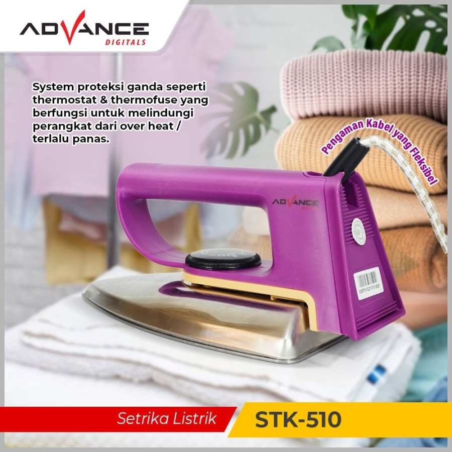 Advance Setrika Listrik (Dry Iron) Anti Lengket STK-510 - Random