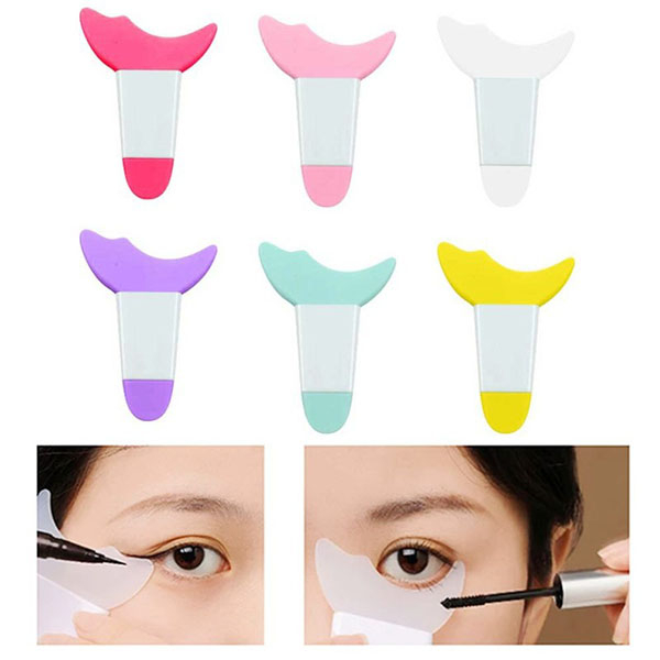 Alat Bantu Aplikator Maskara Eyeliner Eyeshadow 3 In 1 / Bantalan Silikon Cetakan Maskara Multifungsi / Eyelash Brush Baffle / TS-129