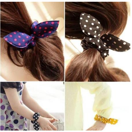 ^ KYRA ^ Ikat Rambut Pita Scrunchie Ala Korea Aksesoris Rambut Imut Lucu Karakter Kuromi Melody Kepang