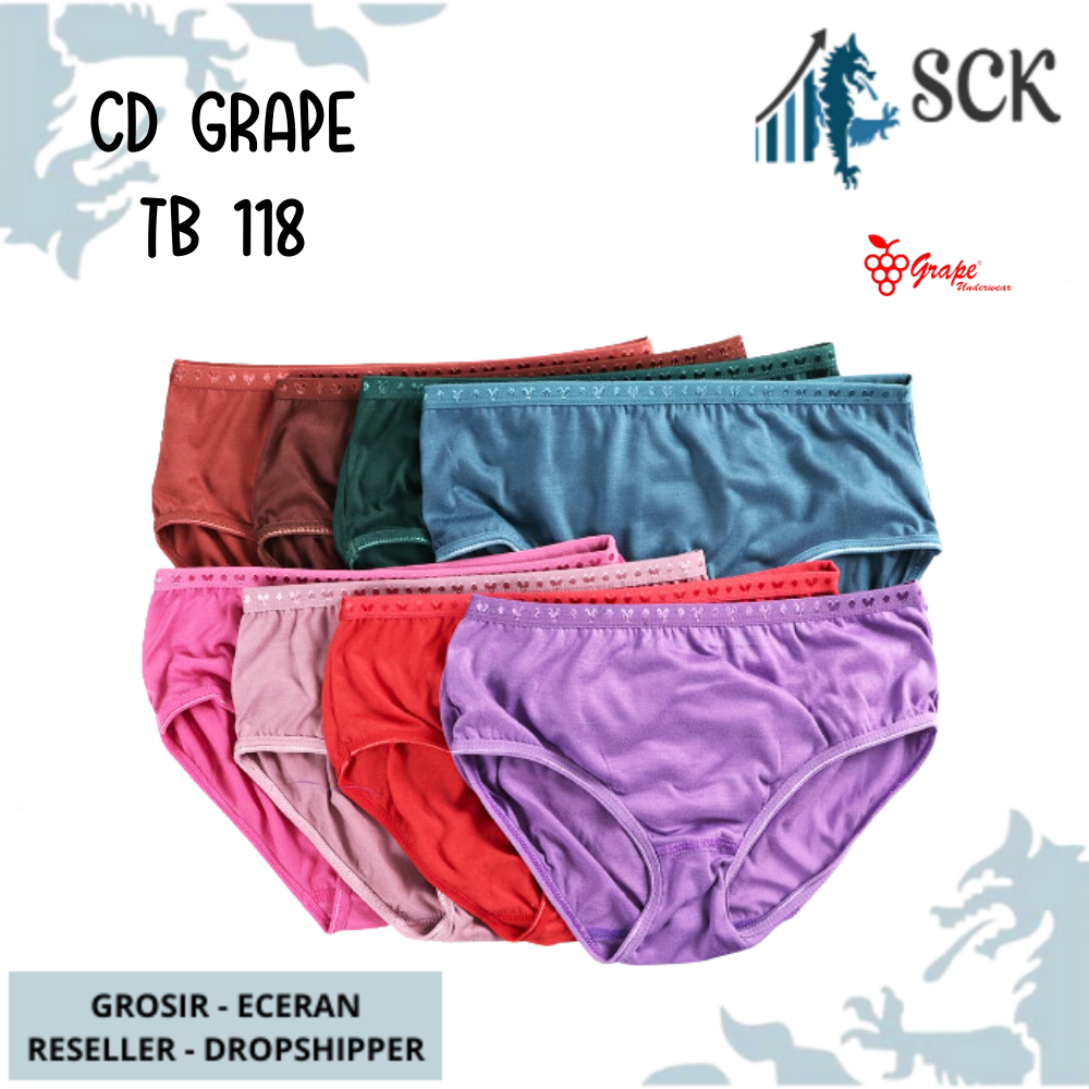 [ISI 3] Celana Dalam GRAPE 118 Halus / CD Ukuran M-XXL Bahan Katun / Pakaian Dalam Wanita