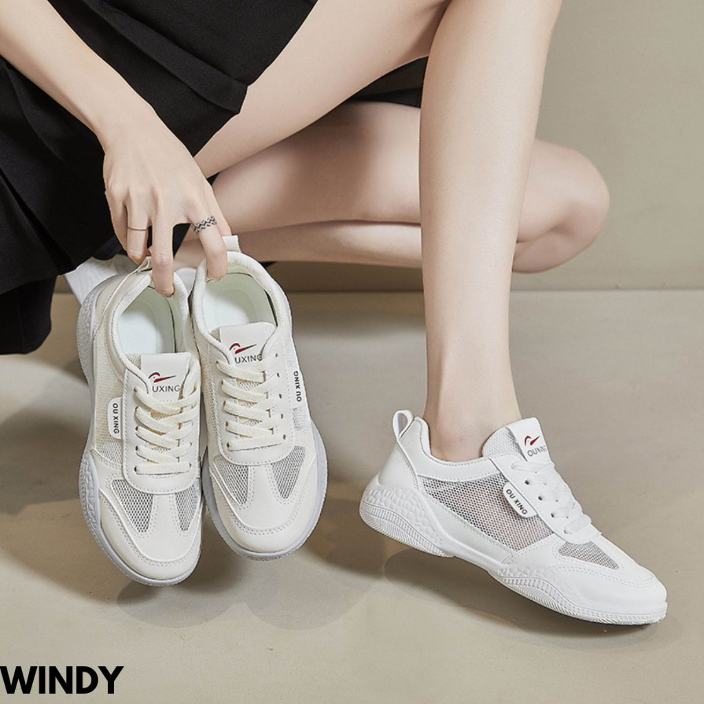 FINDME 36-40 WINDY SEPATU SNEAKERS WANITA BERTALI KEKINIAN CLASSIC BAHAN PU IMPORT