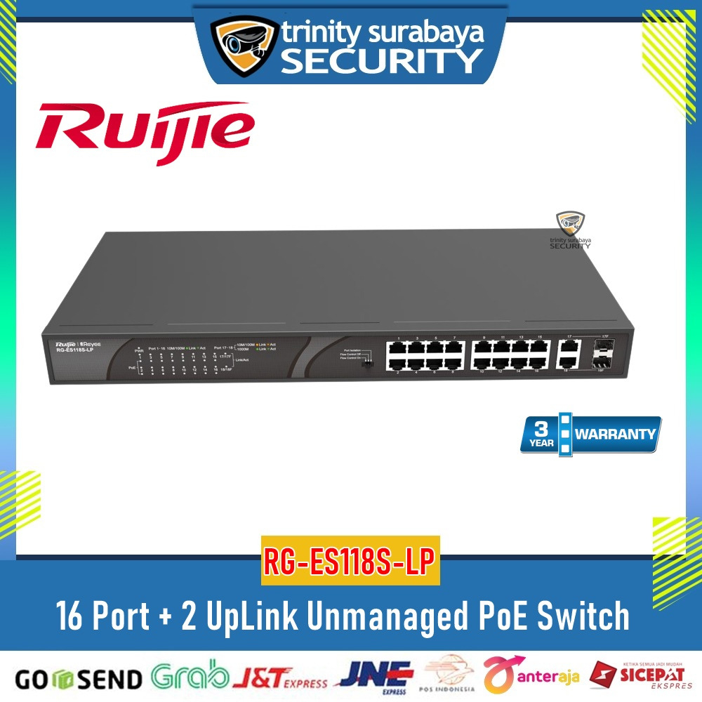 RUIJIE 16Port + 2UpLink Unmanaged PoE Switch TRINITY