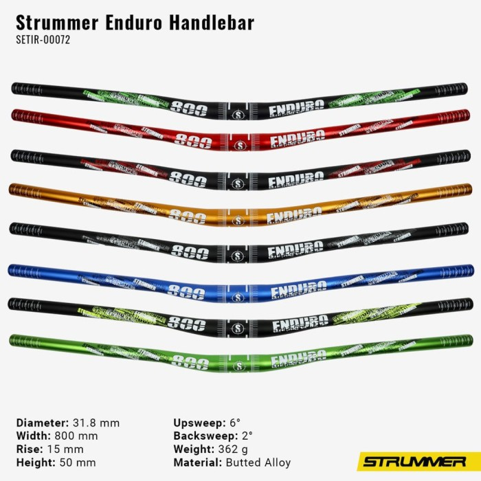 (PROMO) Stir Sepeda MTB STRUMMER Flat Enduro 800mm 31.8 Oversize Handlebar Stang Sepeda Federal Warn