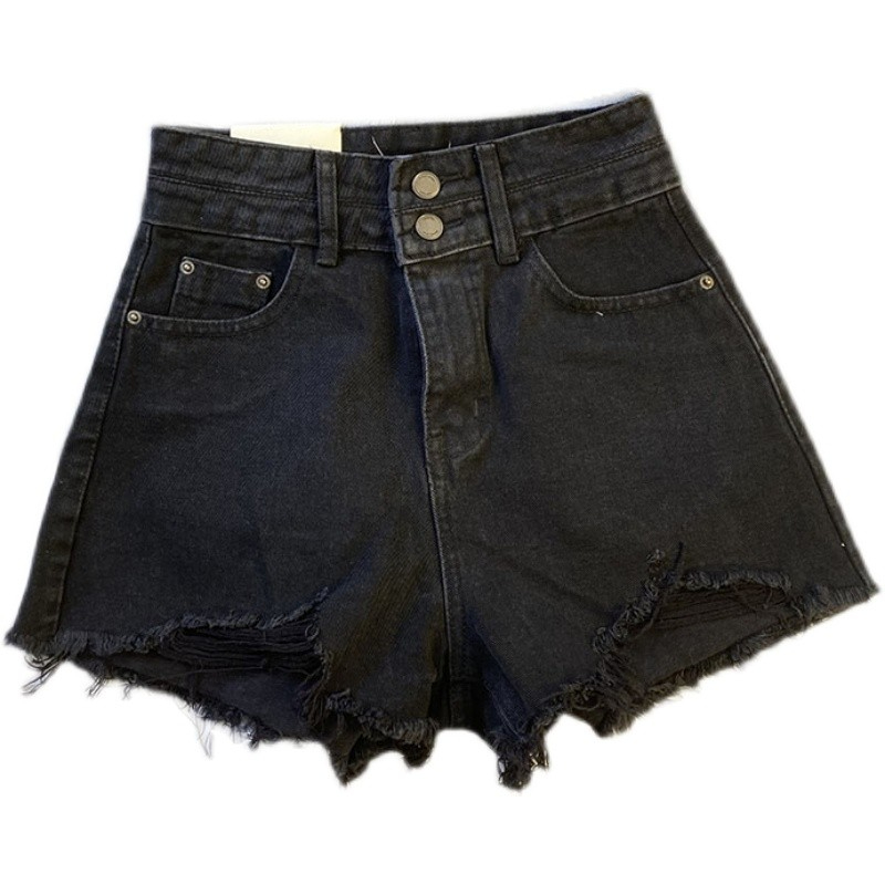 celana pendek wanita dewasa hotpants wanita korea style ripped jeans short pants cewek Highwaist denim jumbo size terbaru