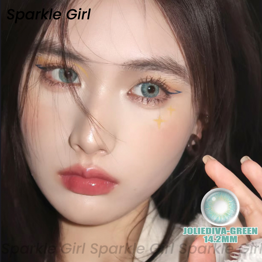 Softlens JOLIEDIVA 1pasang Soft Softlen Contact Lens Big Eye 14.2mm Gray Warna Soflent Soflen