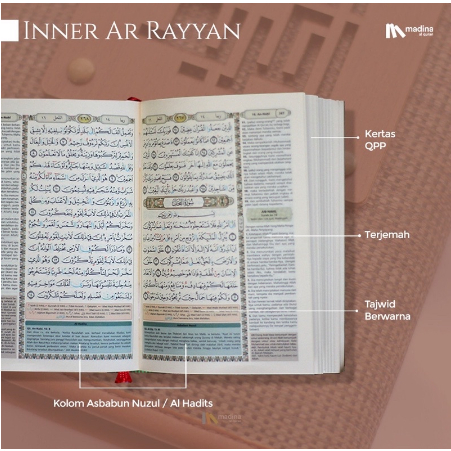 Al Quran Madina AR RAYYAN Terjemahan Tajwid Warna A6 Kalp Resleting Al Quran Terjemah Saku Al Quran Saku REGULER