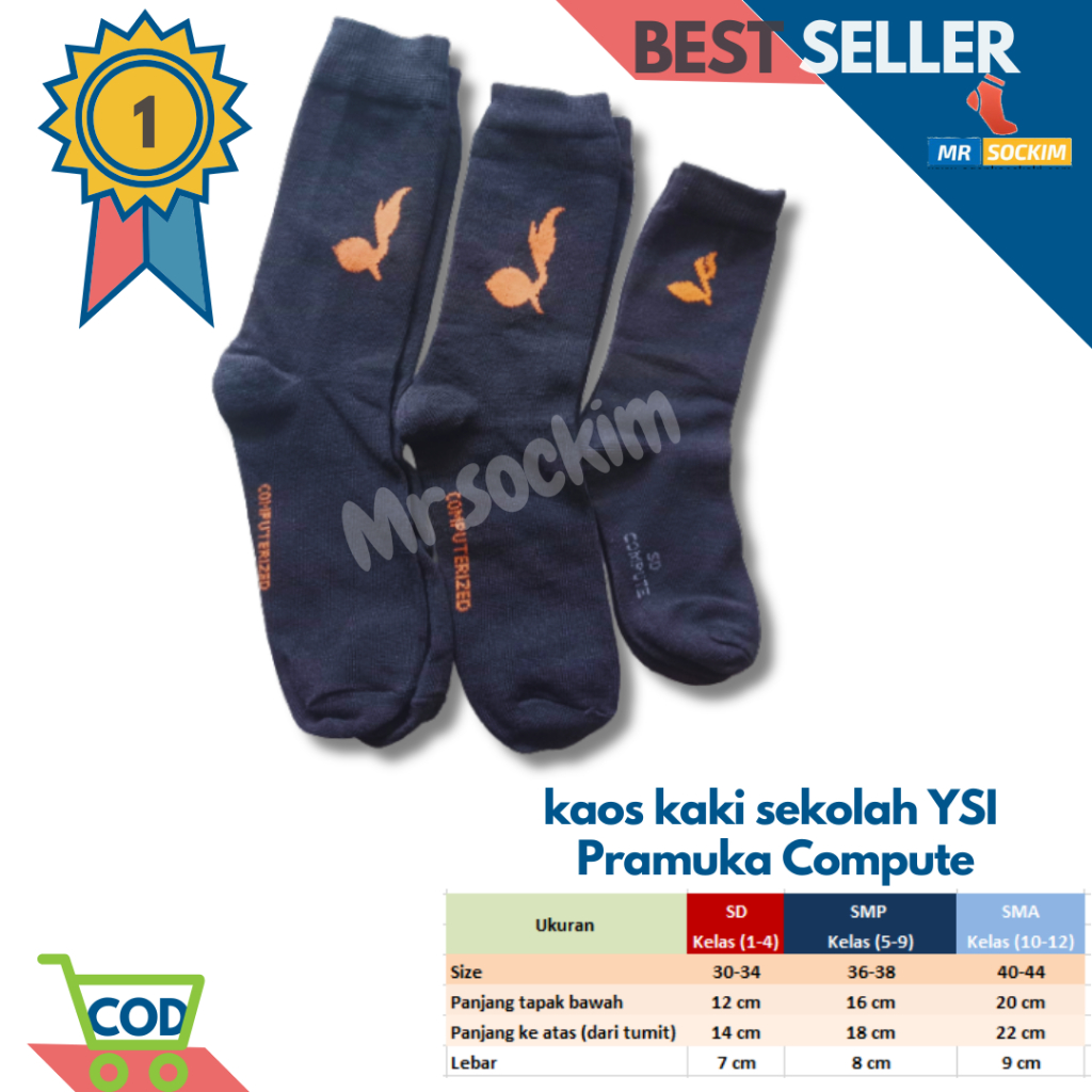 Kaos Kaki Sekolah Sd Smp Sma Pramuka Ysi Compute Spandek