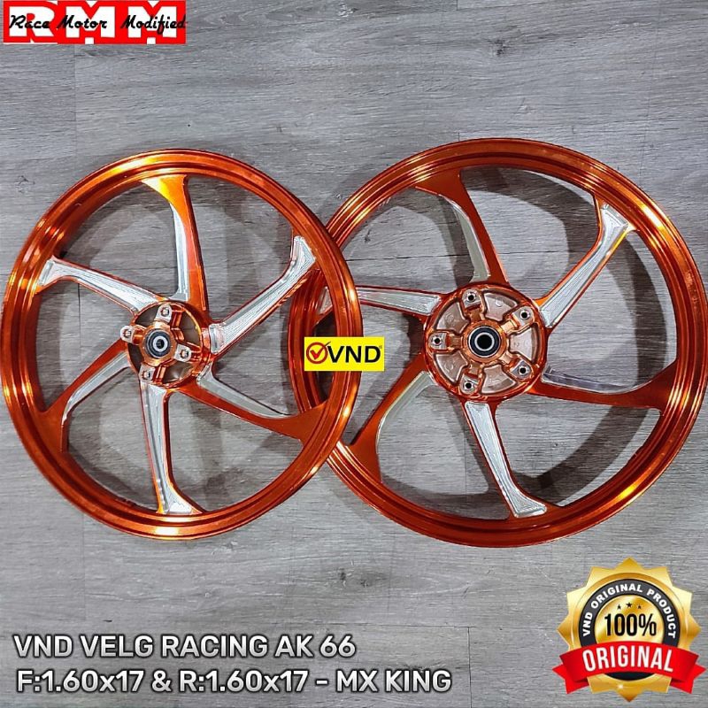 velg vnd ak 66 depan 1.60x17 belakang 1.60x17 mx king