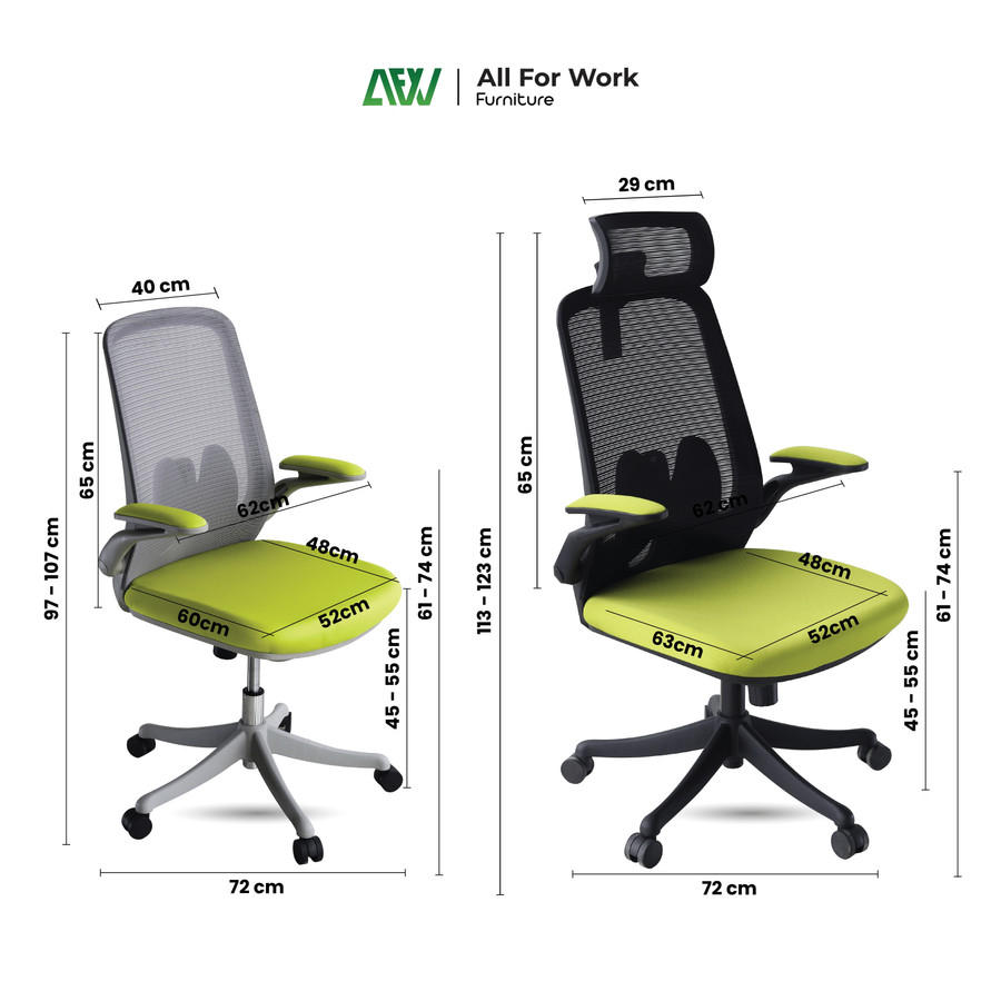 OSLO Kursi Kerja Kantoran Kursi Kerja Komputer Adjustable 2D Headrest