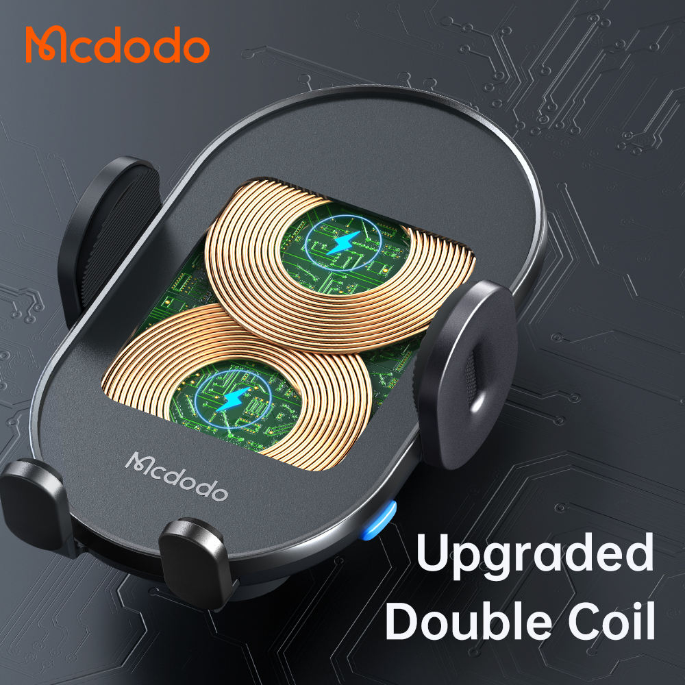 Mcdodo Car Holder Mobil 15W Dual Coils Wireless Fast Charging Dashboard &amp; Ac Vent CH-1600