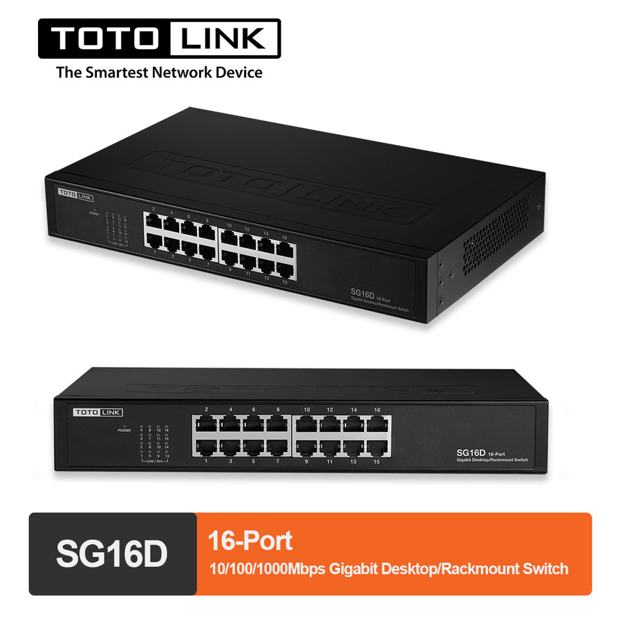 TOTOLINK SG16D-16-port Gigabit Unmanaged Desktop Switch