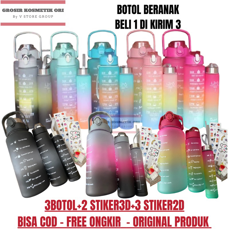 VIRAL BOTOL BERANAK ISI3 / BOTOL 2LITER / 1000ml / 1liter / FREE STIKER