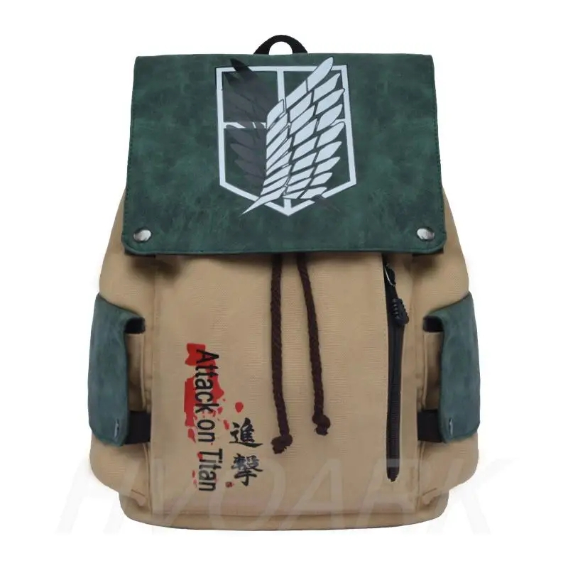 RANSEL KANVAS PRIA ANIME ATTACK ON TITAN SABLON DTF SIZE BESAR