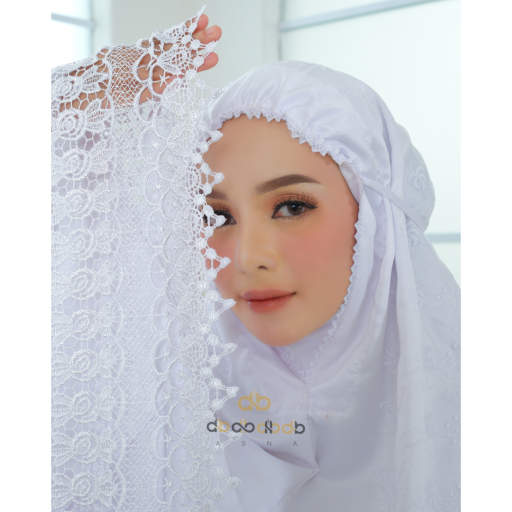 Mukena Mukenah Dewasa Sutra Paris Renda  Mewah Jumbo