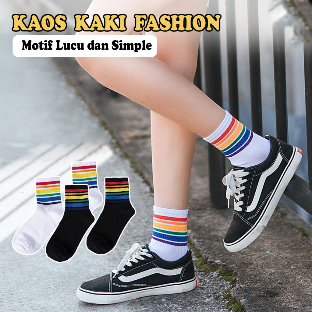 COD LuxuryParty  Kaos Kaki Old School Kaos Kaki Wanita Pria kaos Kaki Bahan Polyester Kaos Kaki KK-K