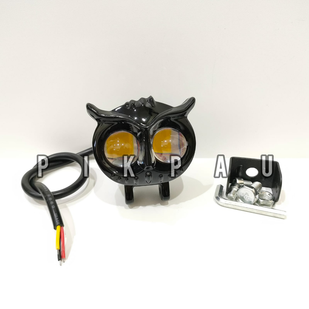 Lampu LED Owl Burung Hantu 2 Mata laser Cutoff Putih Dan Kuning Waterproof Full Aluminium