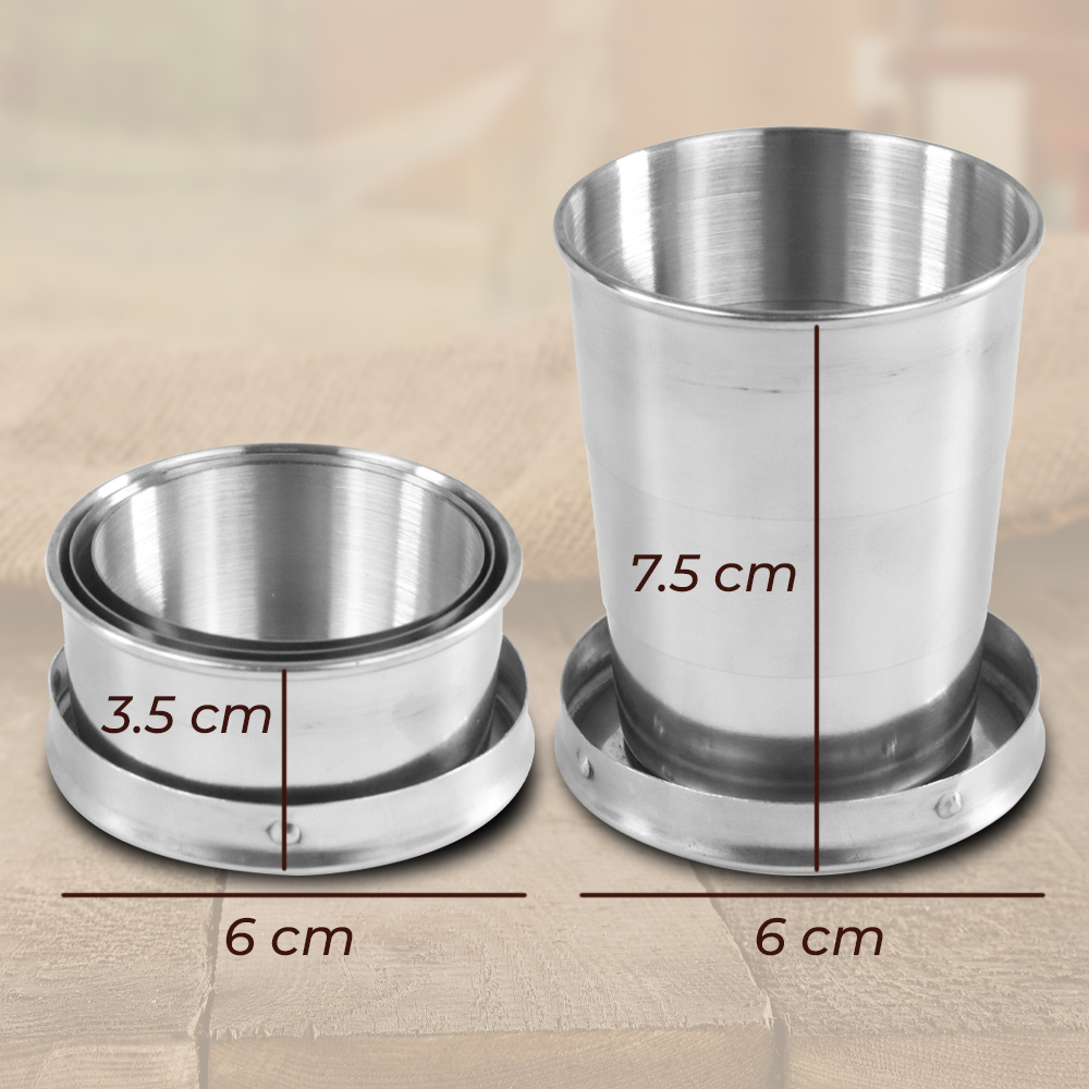 One Two Cups Gantungan Kunci Gelas Lipat Camping 140ml - BS150