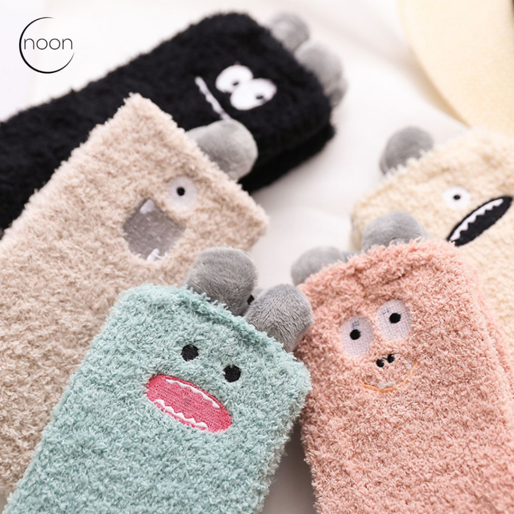 NOON ( troll / 트롤 ) Kaos Kaki Tidur Panjang Wanita Korea Dewasa Tebal Hangat Winter Socks Panjang Sebetis Lucu Anti Slip Korean Hidden Invisible Style Anak Polos SMA Yoga Miniso Muslimah Sekolah Olahraga Perempuan Motif Imut Import Grosir Lusinan Murah