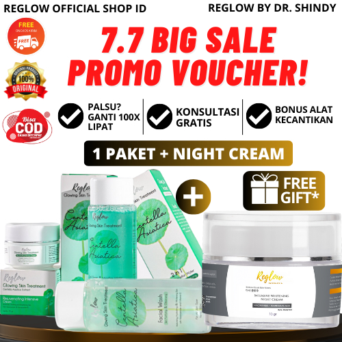 PROMO 7.7 PAKET LENGKAP REGLOW + NIGHT CREAM Skincare Dokter Shindy