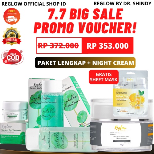 PROMO 11.11 Paket Reglow Lengkap + Cream Malam dr Shindy Skincare Original