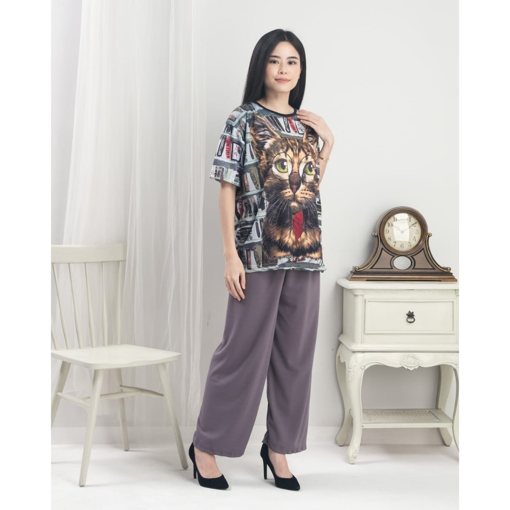 RILLO - Setelan Wanita Jumbo Full Printing / Set Kekinian