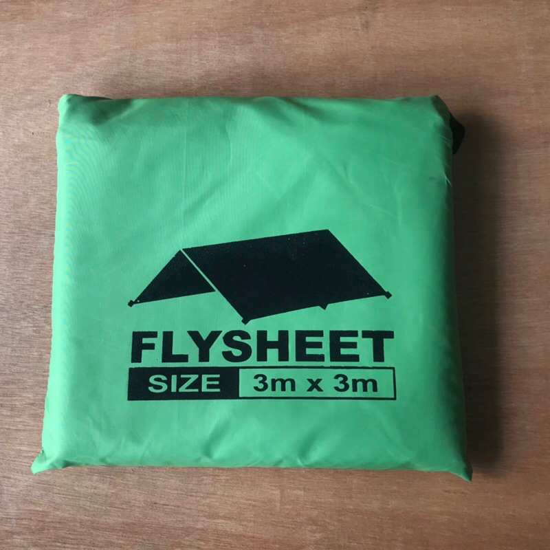 flysheet hijau 3x3 waterproof anti air tarptent bushcraft tenda