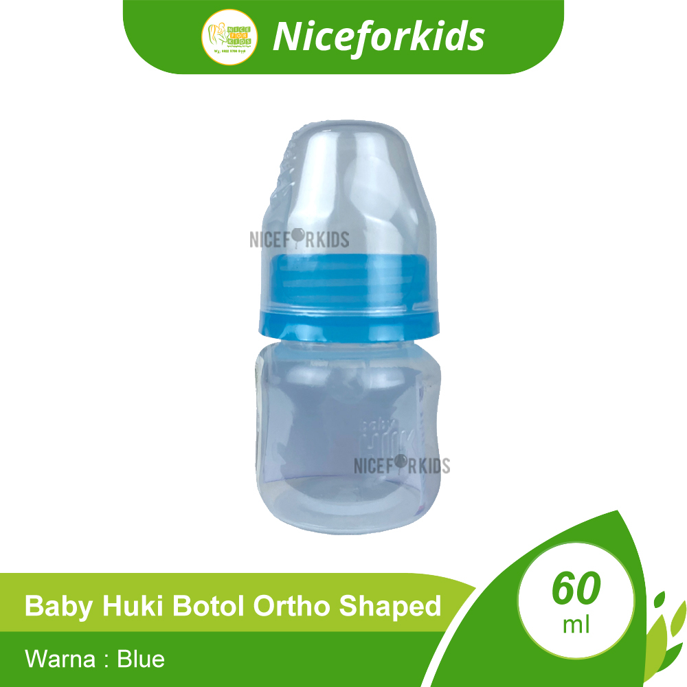 Huki Botol Ortho Shaped 60ml (CI0342) / Botol Susu Bayi 60ml