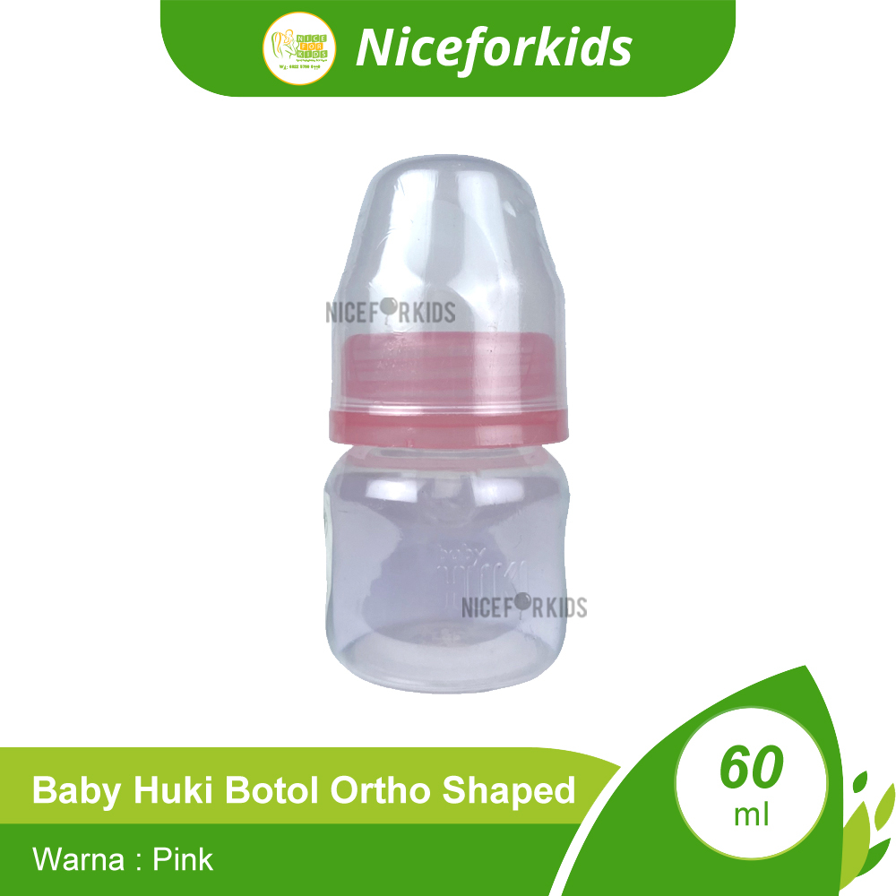 Huki Botol Ortho Shaped 60ml (CI0342) / Botol Susu Bayi 60ml