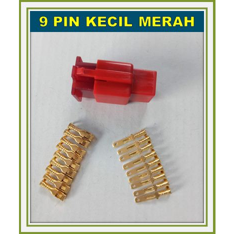 SOKET 9 PIN SKUN KECIL MERAH / SOCKET KABEL 9 PIN SKUN KECIL / KONEKTOR KABEL 9 PIN KECIL