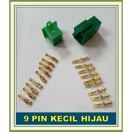 SOKET KABEL 9 PIN SKUN KECIL HIJAU / SOCKET KABEL 9 PIN SKUN KECIL / KONEKTOR KABEL 9 PIN