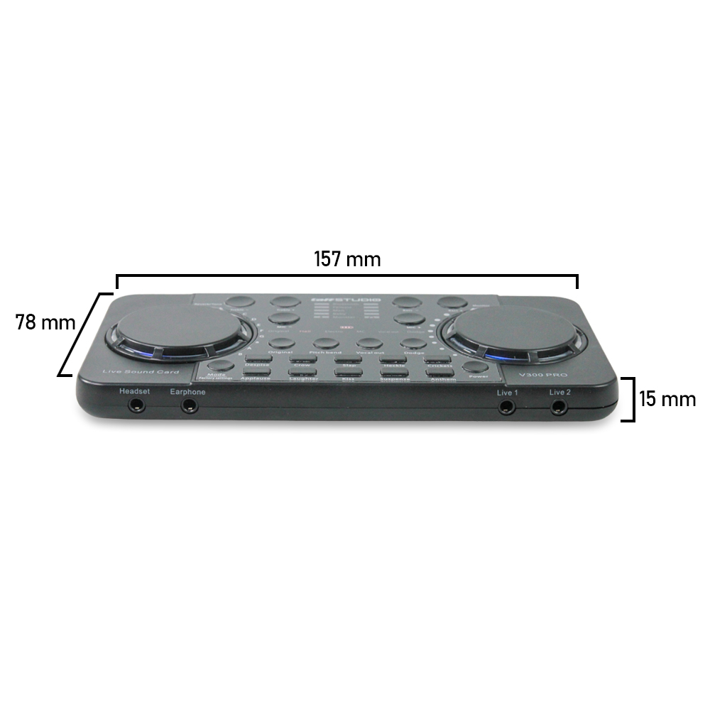 TaffSTUDIO Audio Bluetooth USB External Soundcard Live Microphone - V300 Pro