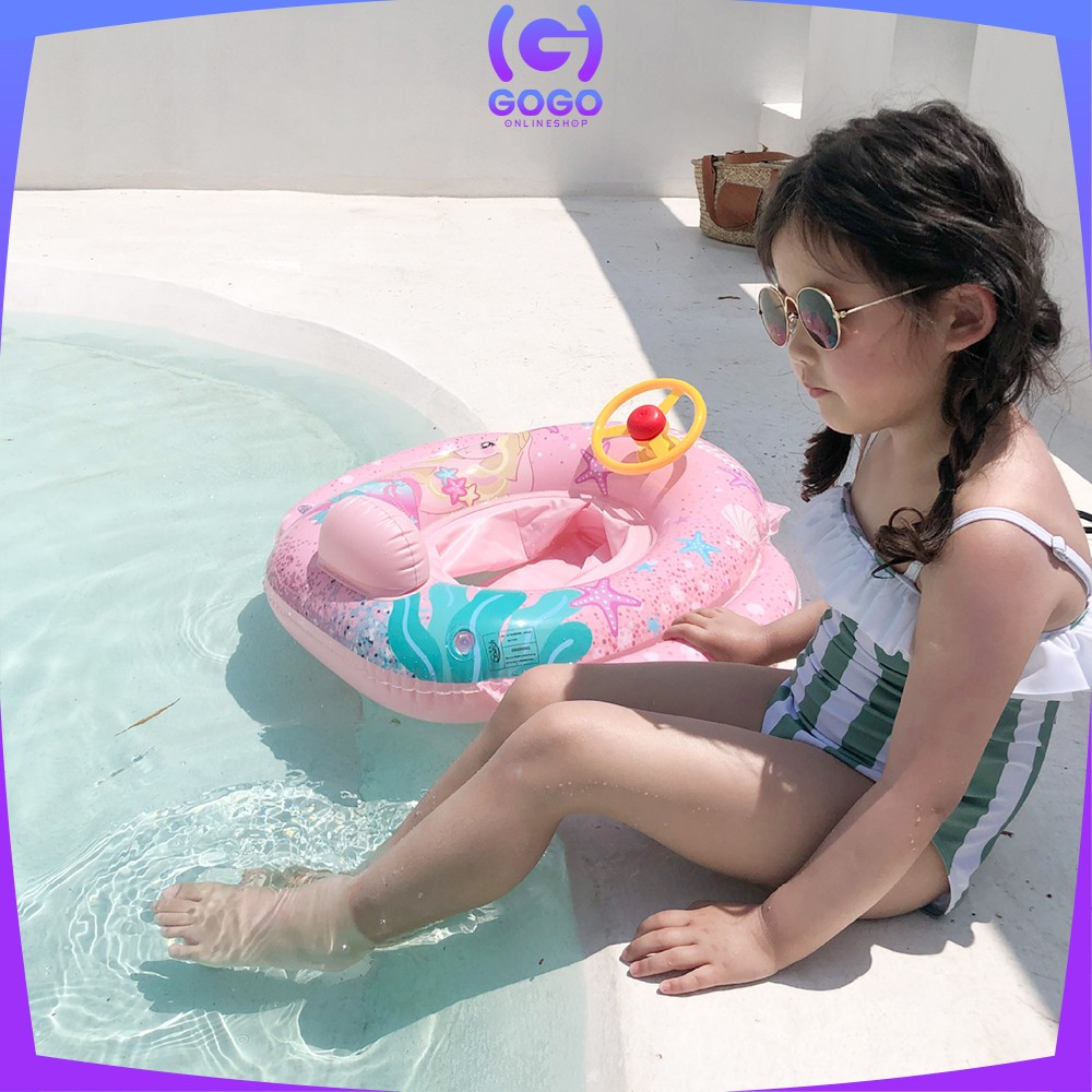 GOGO-M326 Ban Renang Anak Swim Ring Motif Stir Mobil Ban Renang Bayi Baby Swim Trainer / Pelampung Duduk Anak Bayi Balita Ada Pegangan Baby Float