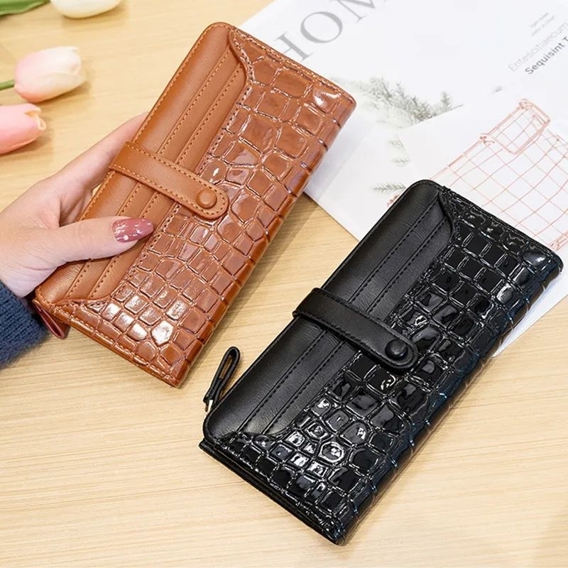 3071 𝙉𝙞𝙘𝙤𝙡𝙚 𝙒𝙖𝙡𝙡𝙚𝙩 Dompet Panjang Wanita Motif Croco IMPORT