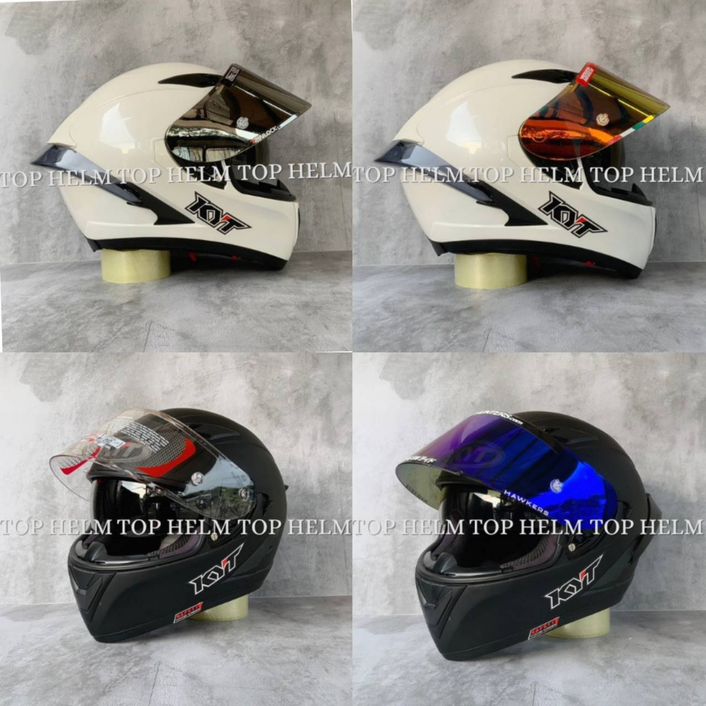 HELM KYT FALCON FR SOLID WHITEFALCON FR HITAM DOFPAKET GANTENG