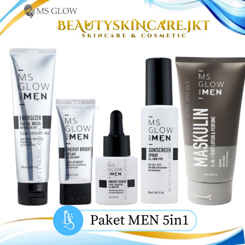 Ms Glow For Men Skincare Pria Paket Perawatan Wajah Complete Basic Ecer