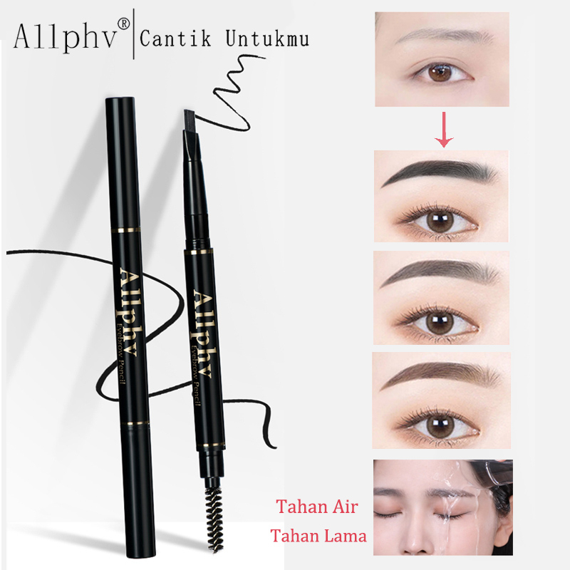 Allphv Eyebrows Pencil Waterproof  Long Lasting Double Ended  No Blooming Rotatable Triangle Pensil Alis 5 Color