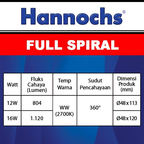 Lampu Hannochs Multipack Spiral 2 gratis 1 XP cahaya kuning warm white
